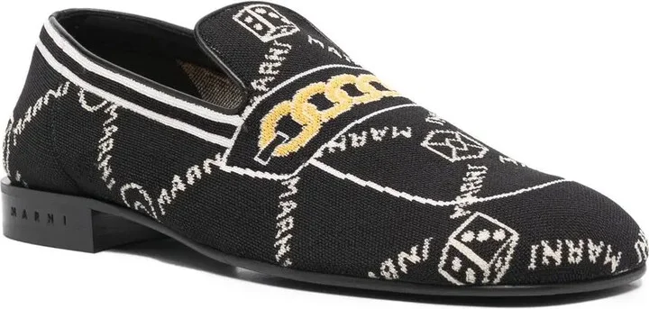 All-Over Logo-Jacquard Loafers - Image 2