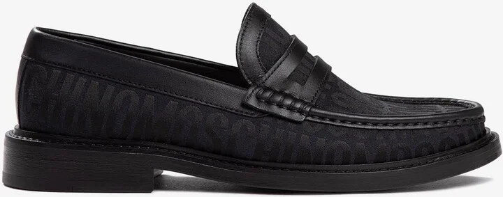 All-Over Logo Leather Loafers