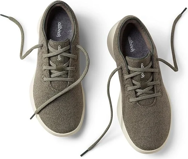 Allbirds Wool Runner 2 Women's Shoes Rugged Green (Stony Cream) : 6 B - Medium - Image 2
