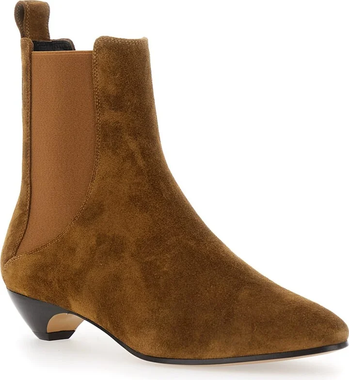 'allegra Chelsea' Beige Ankle Boots With Elastic Panels In Suede Woman - Image 2