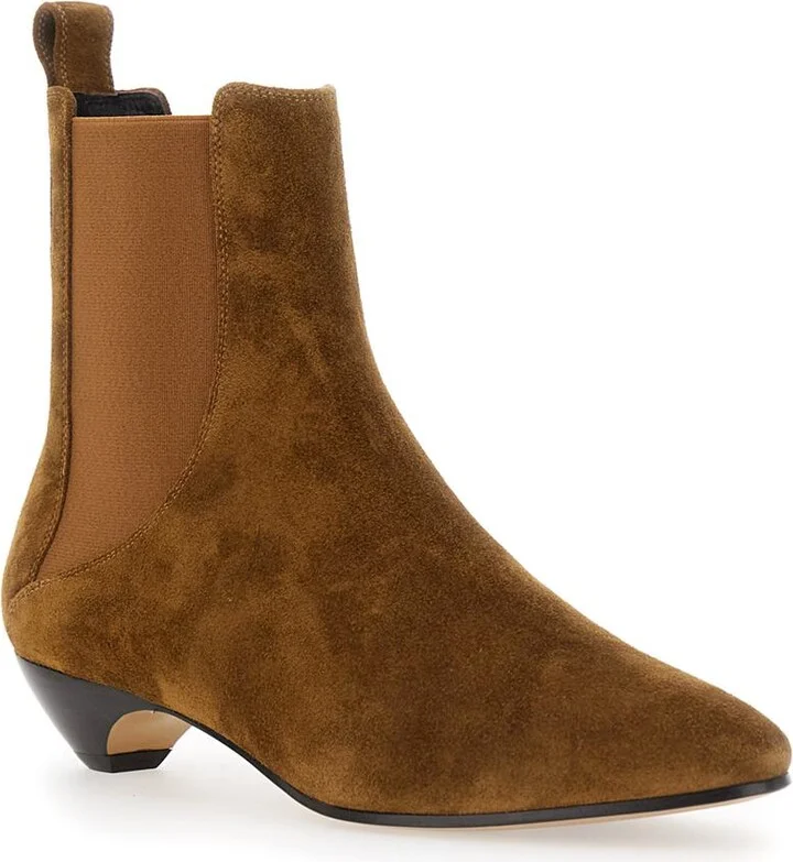 'Allegra Chelsea' Beige Ankle Boots With Elastic Panels In Suede Woman - Image 2
