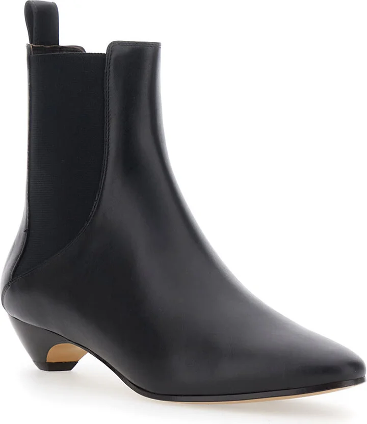 'allegra Chelsea' Black Ankle Boots With Elastic Panels In Leather Woman - Image 2