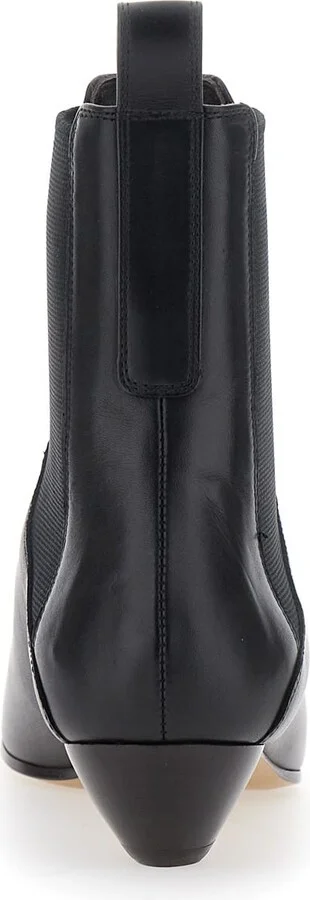 'allegra Chelsea' Black Ankle Boots With Elastic Panels In Leather Woman - Image 4