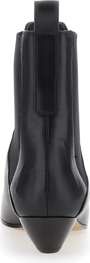 'Allegra Chelsea' Black Ankle Boots With Elastic Panels In Leather Woman - Image 4