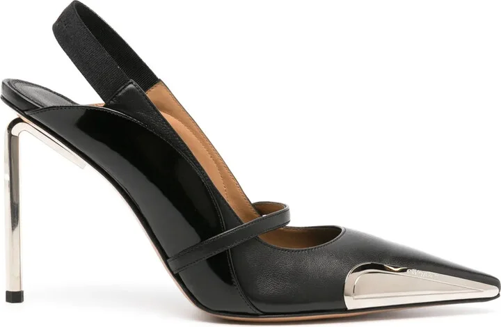 Allen 100mm leather slingback pumps
