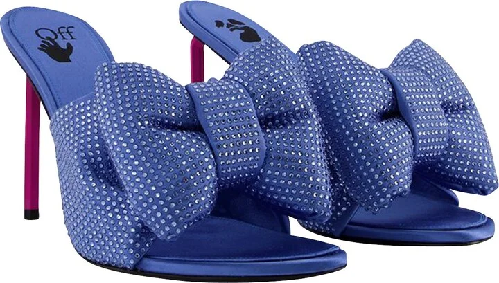 Allen Bow Strass Pop Mules in Blue/Pink