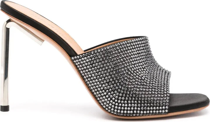 Allen crystal satin mules