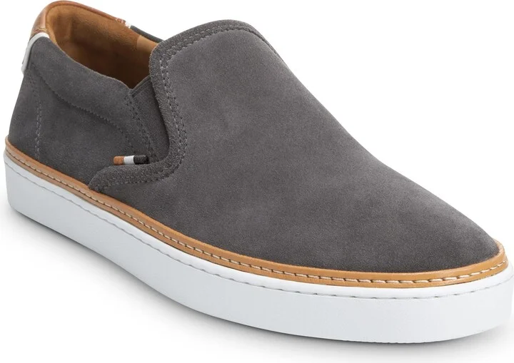 Allen Edmonds Men's Alpha Suede Slip-On Sneaker Magnet Grey Suede 7.5 D