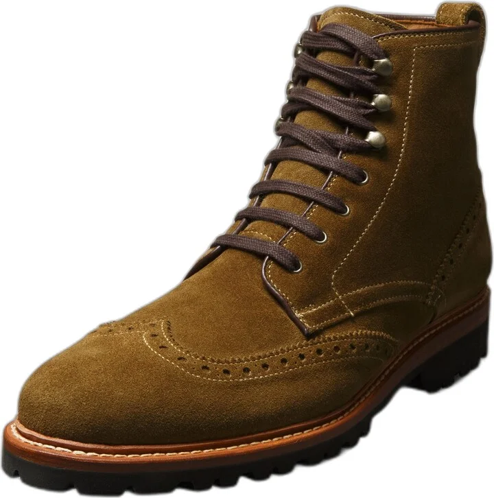 Allen Edmonds Mens Astor Lace Up Wingtip Boot Caper Green Suede 7.5 D