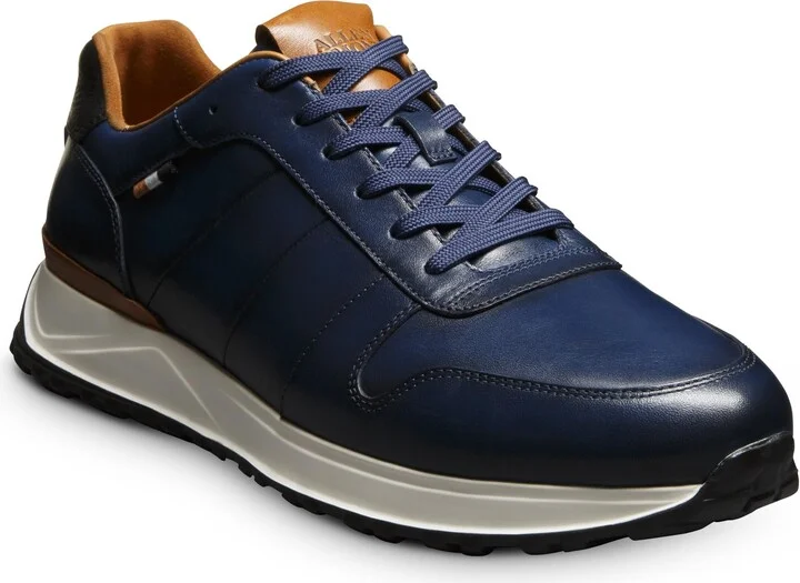 Allen Edmonds Mens Lawson Leather Trainer Navy Leather 13 D