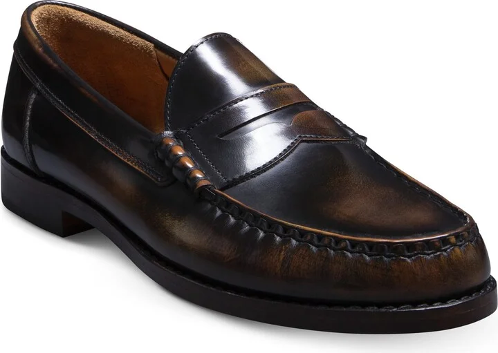 Allen Edmonds Mens Newman Penny Loafers Antique Bronze Leather 11 D