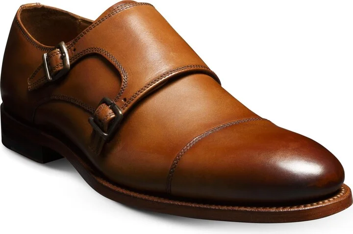 Allen Edmonds Mens Pierce Monk Strap Oxford Oxford Walnut Leather 9.5 D