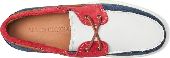 Allen Edmonds Panama Boat Shoes Men's Slip on Shoes Red/White/Blue Leather : 10.5 D (M), Leather/Suede - Image 2
