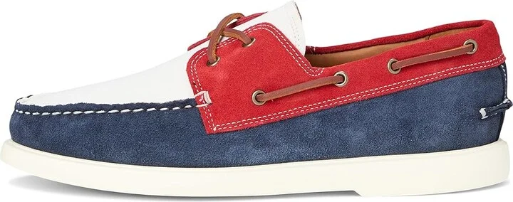 Allen Edmonds Panama Boat Shoes Men's Slip on Shoes Red/White/Blue Leather : 10.5 D (M), Leather/Suede - Image 6