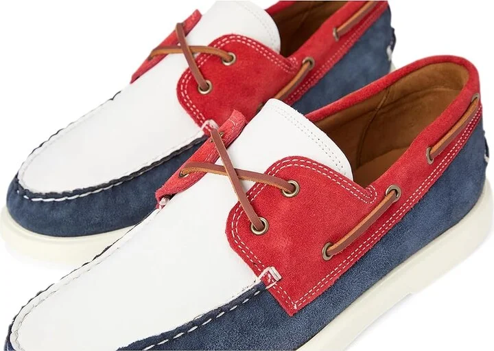 Allen Edmonds Panama Boat Shoes Men's Slip on Shoes Red/White/Blue Leather : 10.5 D (M), Leather/Suede - Image 7