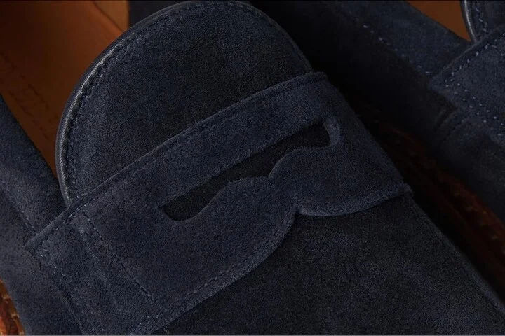 Allen Edmonds Rand Verse Loafer/Moc Shoes Men's Shoes Navy Suede : 8.5 D (M), Leather - Image 7