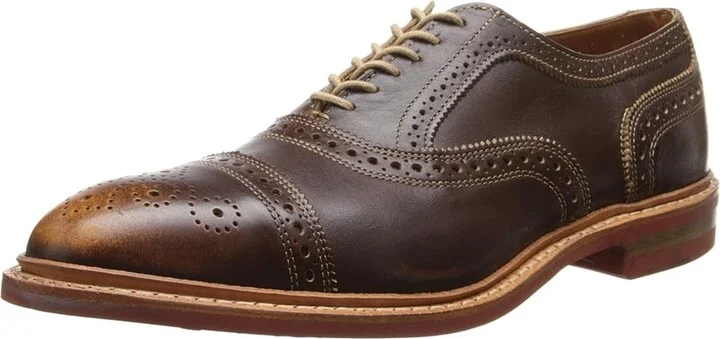 Allen Edmonds Strand mok Men's Lace Up Cap Toe Shoes Brown Leather : 7 D (M) - Image 2