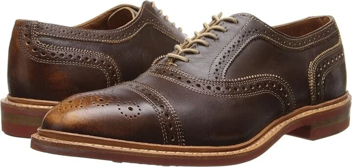Allen Edmonds Strand mok Men's Lace Up Cap Toe Shoes Brown Leather : 7 D (M)
