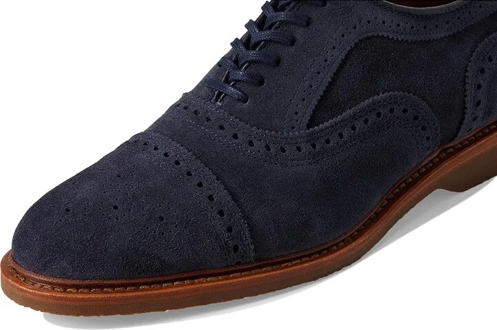 Allen Edmonds Strand Verse Oxford Shoes Men's Shoes Navy Suede : 11 D (M), Leather - Image 7