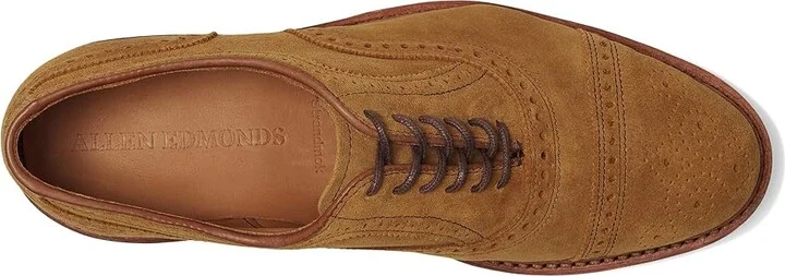 Allen Edmonds Strandmok Cap Toes Men's Lace Up Wing Tip Shoes Wheat Suede : 11.5 D (M), Leather - Image 2