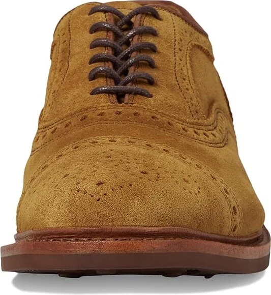 Allen Edmonds Strandmok Cap Toes Men's Lace Up Wing Tip Shoes Wheat Suede : 11.5 D (M), Leather - Image 5