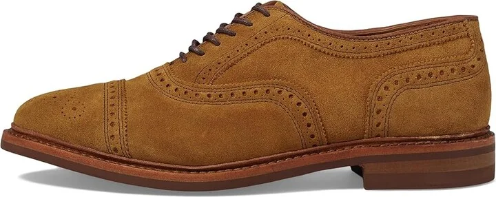 Allen Edmonds Strandmok Cap Toes Men's Lace Up Wing Tip Shoes Wheat Suede : 11.5 D (M), Leather - Image 6