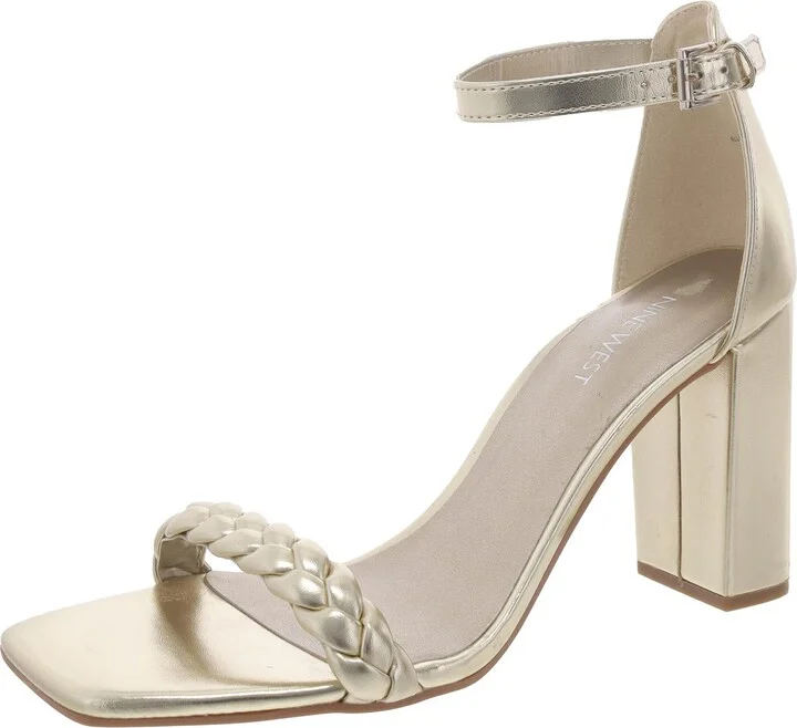 Allha 3 Womens Faux Leather Ankle Strap Heels