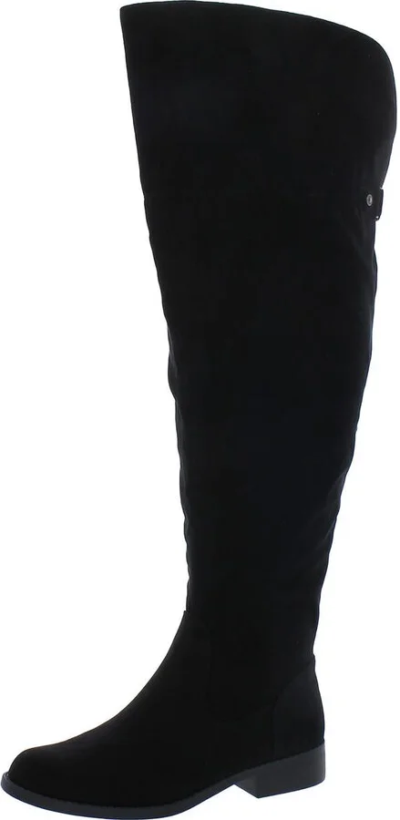 Allicce Womens Wide Calf Zipper Over-The-Knee Boots
