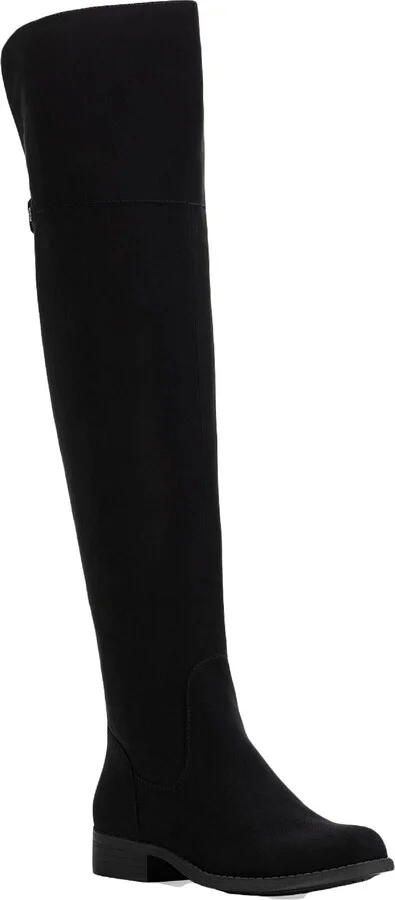 Allicce Womens Zipper Round Toe Over-The-Knee Boots