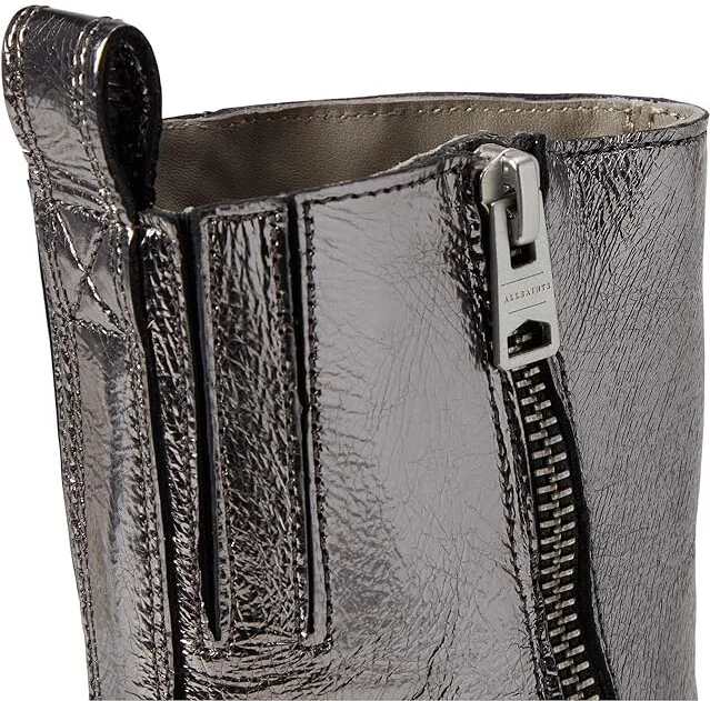 AllSaints Bazely Metallic Boot Women's Boots Gunmetal Grey : 10 M, Leather - Image 2