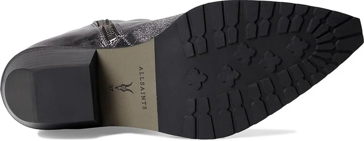 AllSaints Bazely Metallic Boot Women's Boots Gunmetal Grey : 10 M, Leather - Image 3