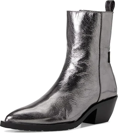 AllSaints Bazely Metallic Boot Women's Boots Gunmetal Grey : 10 M, Leather - Image 5