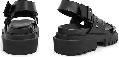 AllSaints Cosmo Stud Sandals Women's Shoes Black : 6 M, Leather - Image 3