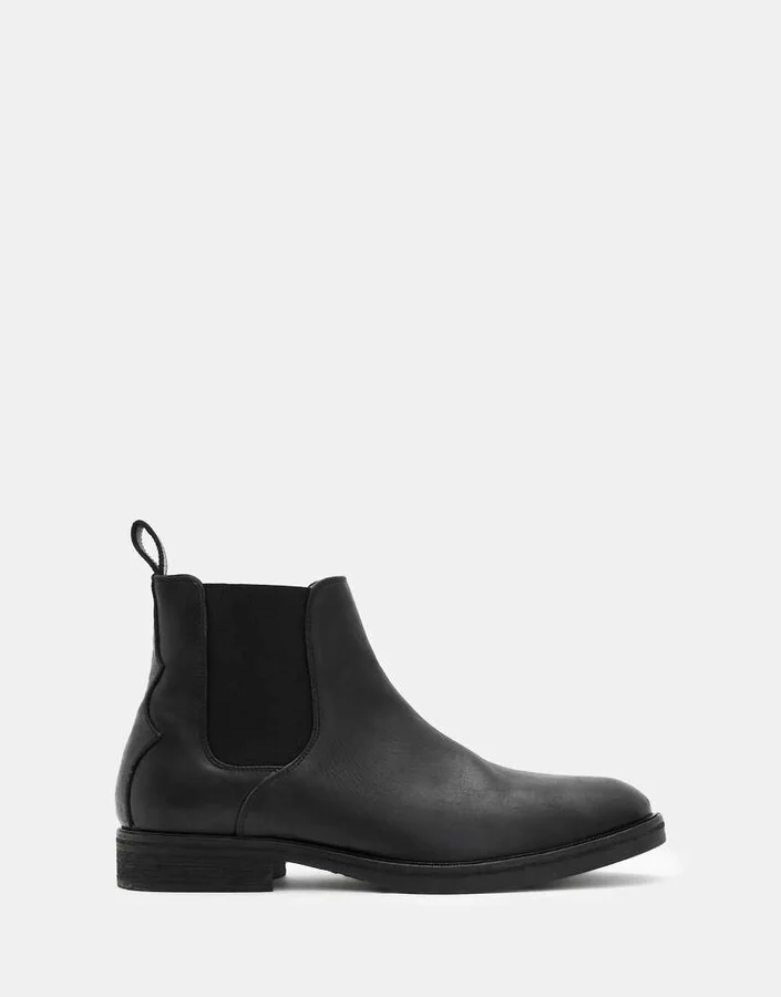 AllSaints creed leather boots in black - Image 2