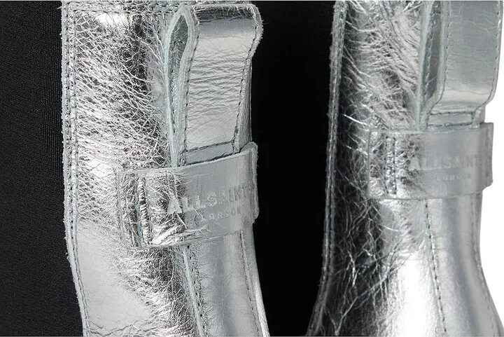 AllSaints Denver Stud Boots Women's Motocross Boots Silver/Gold : 10 M, Leather/Rubber - Image 7