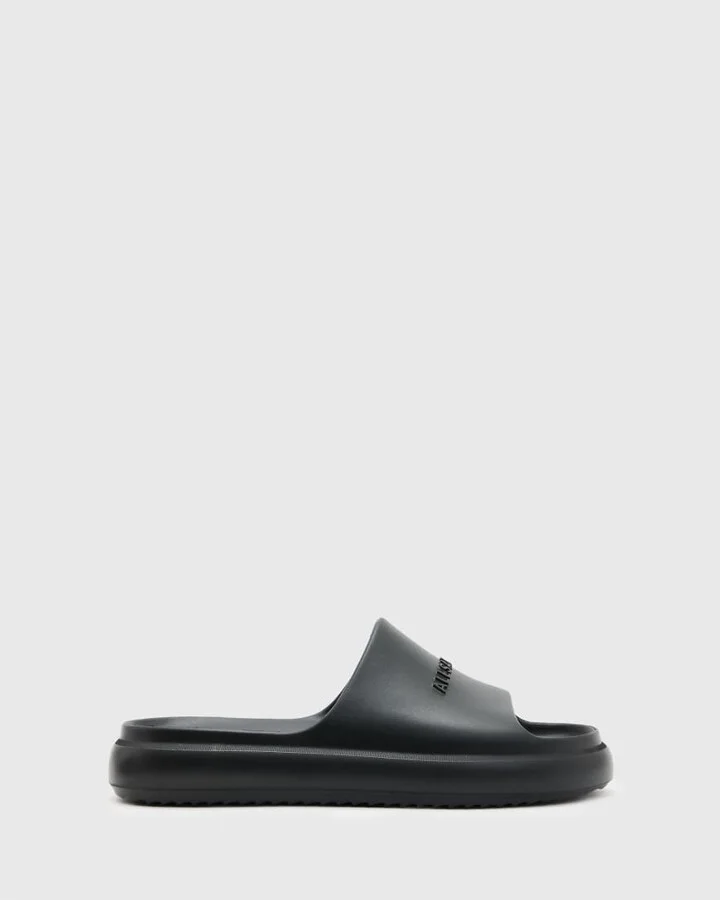 AllSaints Dune rubber slides in black - Image 2