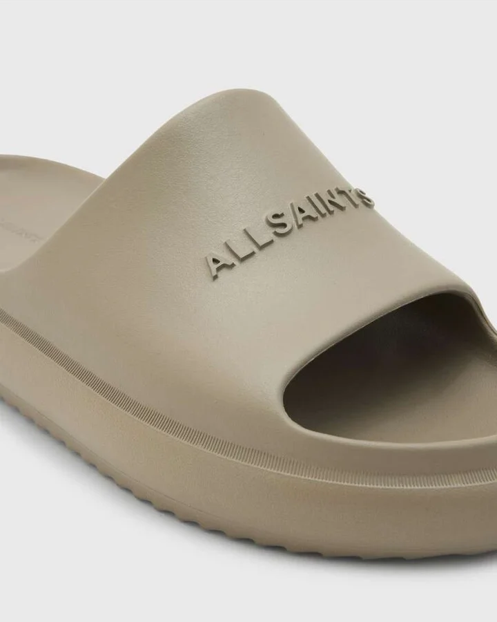 AllSaints Dune rubber slides in stone - Image 2