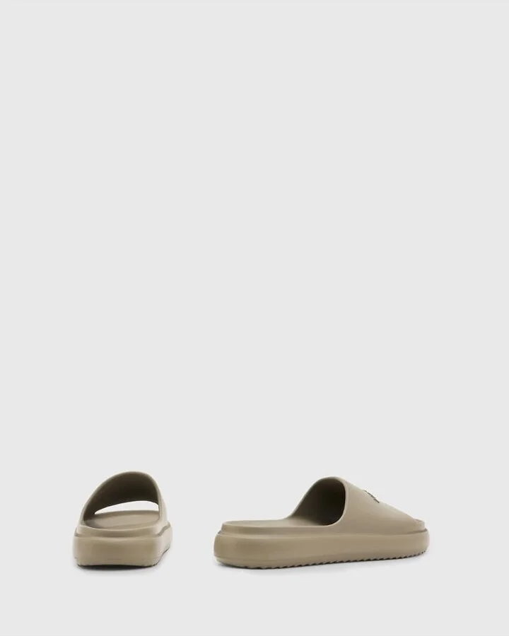AllSaints Dune rubber slides in stone - Image 3