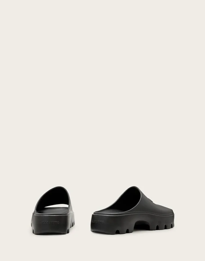 AllSaints Eclipse rubber platform sandals in black - Image 3
