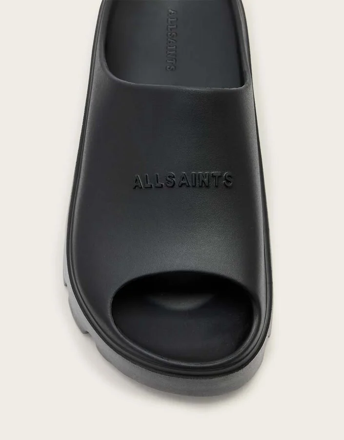 AllSaints Eclipse rubber platform sandals in black - Image 4