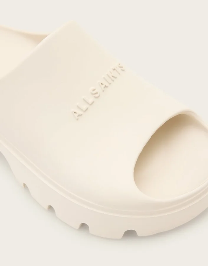 AllSaints Eclipse rubber platform sandals in white - Image 2