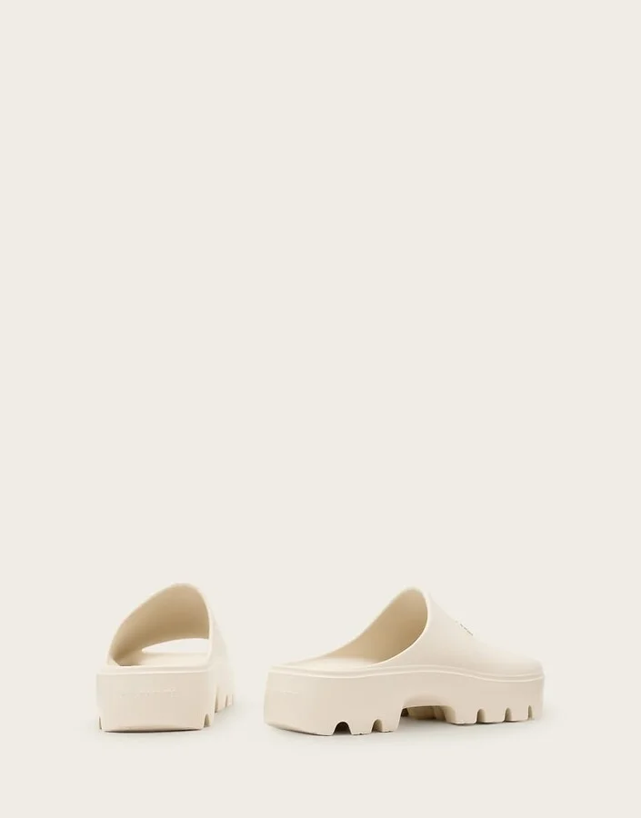 AllSaints Eclipse rubber platform sandals in white - Image 3