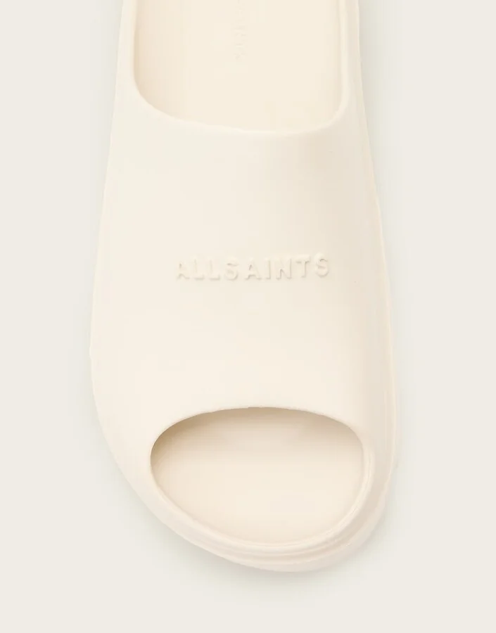 AllSaints Eclipse rubber platform sandals in white - Image 4