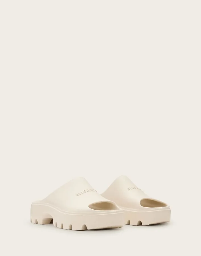 AllSaints Eclipse rubber platform sandals in white