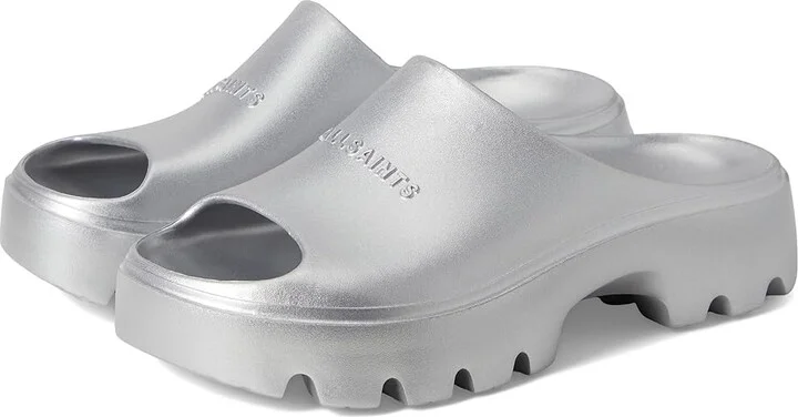 AllSaints Eclipse Slider Women's Wedge Shoes Silver : 6 M, Synthetic