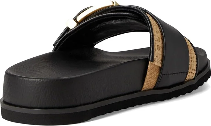 AllSaints Ellie Raffia Slider Women's Sandals Natural/Black : 10.5 M, Leather - Image 4