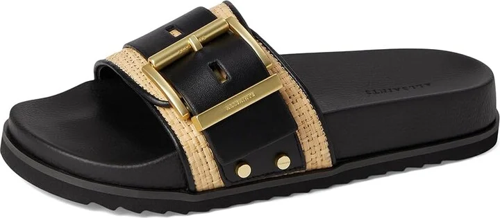AllSaints Ellie Raffia Slider Women's Sandals Natural/Black : 10.5 M, Leather - Image 5