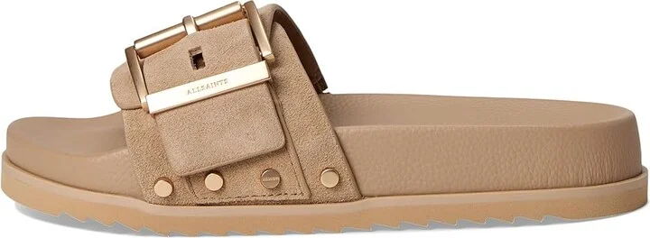 AllSaints Ellie Stud Slider Women's Sandals Sand Brown : 7 M, Leather - Image 6