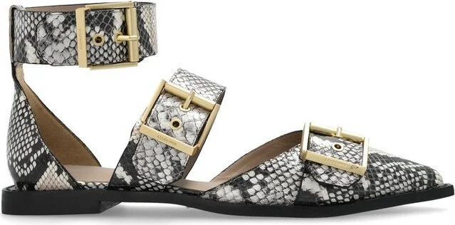 Allsaints Embossed Pointed Toe Flats