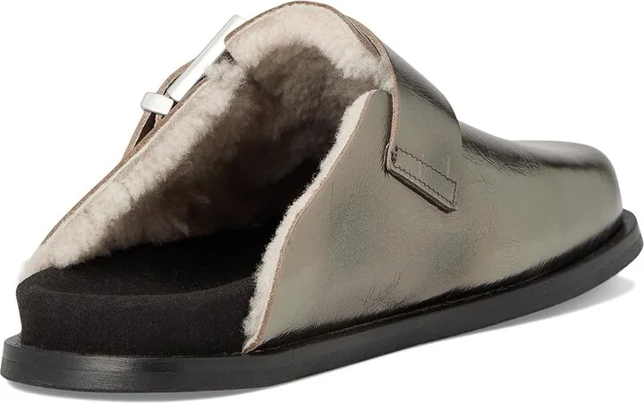 AllSaints Eris Mule Women's Flat Shoes Gunmetal Grey : 8 M, Suede - Image 4